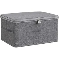 LTPRTZ Verriegelbarer Aufbewahrungsbehälter – Kombination Schloss – Sichere Aufbewahrung – Zusammenklappbar & Stapelbar – 30x20x14 cm – Grau