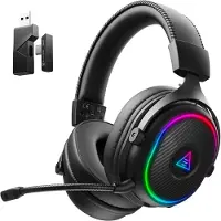 LTPRTZ Kabelloser Gaming-Kopfhörer - Gaming-Headset - Für intensives Gaming - Geringe Latenz - 52 Stunden Akkulaufzeit - Schwarz