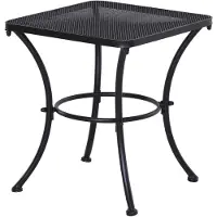 Moonbite Beistelltisch 45×45×50 cm, Gartentisch mit Meshtischplatte und Ziermuster, pulverbeschichtet, abgerundete Füße, belastbar 30 kg, Metall, Schwarz