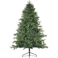 Moonbite Künstlicher Weihnachtsbaum 183 cm, 1700 Zweigspitzen, Scharnier-Aufbau in 15 Minuten, flammhemmend, Metallständer, voller Wuchs, Kunststoff, Grün
