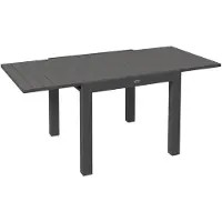 Moonbite Ausziehbarer Gartentisch 81 auf 162 cm, Esstisch für 6 Personen, Lattenrost-Platte, pulverbeschichtetes Gestell, 70 kg belastbar, Aluminium, Grau