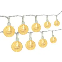 LILIIN 10 m Weihnachten Beleuchtung mit 80 warmweißen Kristallkugel-LEDs, 8 Lichtmodi, transparentes Kabel