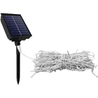 LILIIN 10 m Solar Eisregen Weihnachtsbeleuchtung warmweiß mit 400 LEDs, Timer & Speicherfunktion, 8 Lichtmodi
