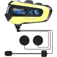 LTPRTZ Motorrad-Headset – Kommunikationssystem – Für sicheres Fahren – Intercom-Reichweite: 300 Meter – Wasserdicht nach IP56 – Schwarz