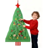 Novavision Hängende Aufbewahrungstasche für Weihnachts-Adventskalender – Baumform, Wand-/Türmontage, 24 Geschenktaschen, für Weihnachtsdekoration und Geschenke