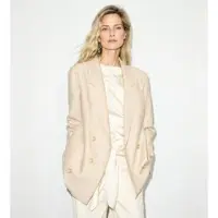 MAX&Co. für Damen. 2626046024200 Zweireihiger Flanellblazer Mcocicogna beige (38), Lässig, Wolle