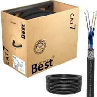 B.e.s.t Germany B.E.S.T. CAT 7 Outdoor Netzwerkkabel 200 m Simplex S/FTP 10 Gbit/s 1000 MHz Kupfer LSZH Schwarz