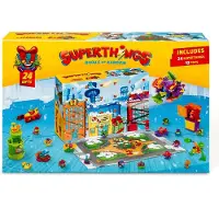Merkloos Adventskalender Superthings – 24 Überraschungen – Weihnachtsgeschenk für Kinder – Figuren, Fahrzeuge und eine Kulisse aus Kaboom City