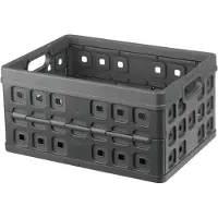 LTPRTZ Klapbox-Aufbewahrungsbox – Faltbare Kiste – Für Transport und Archivierung – Belastbarkeit: 30 kg – Volumen: 32 Liter – Anthrazitfarben