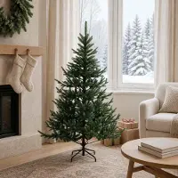Syfax Künstlicher klappbarer Weihnachtsbaum 150 cm PVC und Metall