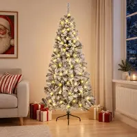 Syfax Künstlicher klappbarer Weihnachtsbaum 240 cm 300 LEDs