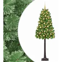 Syfax Künstlicher Weihnachtsbaum mit klappbaren Zweigen und Kugeln