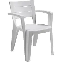 Dmora Gartenstuhl Oberon, Gartensitz, Outdoor-Stuhl, Outdoor-Sessel, Italy, 60x58 h79 cm, Weiß