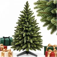 Relaxdays künstlicher Weihnachtsbaum, 180 cm, Spritzguss & PVC, Holzständer, Tasche, naturgetreue Nordmanntanne, grün