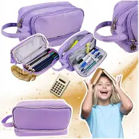 Maaleo 24518 Federmäppchen Violett Drei Fächer Organizer