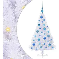 Syfax Künstlicher Weihnachtsbaum Weiß 120 cm PVC und Stahl