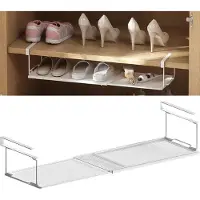 Merkloos Aufbewahrungskorb Schrankkorb Regalkorb - Ausziehbar 38 bis 70 cm - Metall - Weiß - Für Küche und Schrank