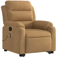 Syfax Massagesessel mit Aufstehhilfe Braun Samt