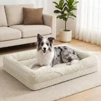Merkloos Hundebett Hundekorb Hundesofa - Orthopädisch - Memory-Schaum - 89 x 64 x 18 cm - Wasserdicht - Waschbar - Abnehmbarer Bezug