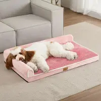Merkloos Hundebett Orthopädisch Liegebett - Eierkistenschaum - 106 x 71 cm - Rosa - Für Hunde bis 36 kg