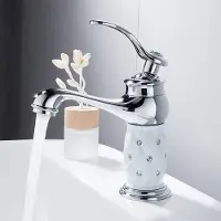 Dripio Waschtischarmatur Einhebelmischer mit Diamantdesign, Messing, 1-Loch