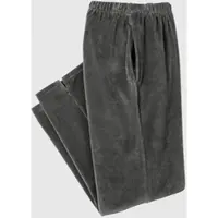 Sieh an! Schlupfhose SIEH AN "Nicki-Hose Nickihose mit 2 Seitentaschen", Damen, Gr. 22/23, N-Gr, grau (dunkelgrau), Nicki, , Basic, Hosen Schlupfhose