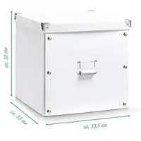Markenlos Aufbewahrungsbox Karton 33,5 x 33 x 32 Weiß – Ideal für Organisation und Lagerung