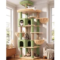 Merkloos Kratzbaum Katzenbaum Katzenturm - 209 cm - Sisal - Grün - Für mehrere große Katzen
