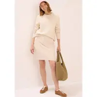 Cecil Cordrock , Damen, Gr. 32, beige (oat milk beige), Cord, Obermaterial: 98% Baumwolle, 2% Elasthan, unifarben, kniefrei, Röcke Cordrock, in Knielänge