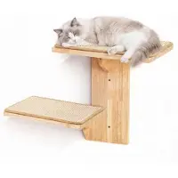 Dripio Katzen-Kletterwand aus Massivholz, 2 Plattformen, 40,6 cm, mit Sisal