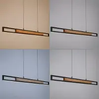 Paul Neuhaus LED-Pendellampe Sveja, Länge 115 cm, schwarz/holzfarben, CCT