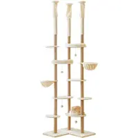 Dripio Kratzbaum 6 Etagen, 18 Sisal-Säulen, höhenverstellbar, Beige