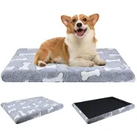 Dripio Hundebett-Matte mit Memory-Schaum, Antirutsch, waschbar, Grau, 50x40 cm