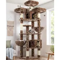 Merkloos Kratzbaum Katzenbaum Kletterturm - 209 cm - Mit Liegeplätzen - Für 3-5 Katzen im Innenbereich