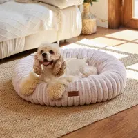 Dripio Donut-Hundebett mit Farbverlauf, waschbar, orthopädisch, rosa, M