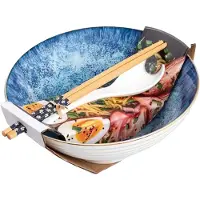 Homla SALADO Ramen-Set blau mit braunem Laufrad 21 cm