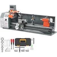 Vevor Metalldrehmaschine 254 x 762 mm 1100 W Tischdrehmaschine 3000 U/min für Drehen, Bohren, Gewindeschneiden & Rändeln, mit Linearskala, Digitalanzeige, Umkehrbarer Drehrichtung & Metallzahnrädern