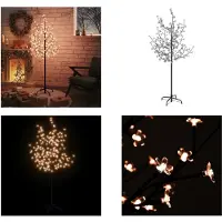 vidaXL LED Baum mit Kirschblüten Warmweiß 120 LEDs 150 cm - LED-Baum - LED-Bäume - LED-Deko-Baum - LED-Deko-Bäume
