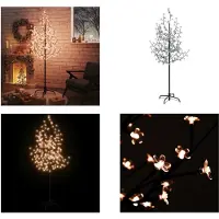 vidaXL LED Baum mit Kirschblüten Warmweiß 200 LEDs 180 cm - LED-Baum - LED-Bäume - LED-Deko-Baum - LED-Deko-Bäume