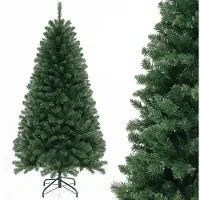 Costway 180cm Künstlicher Weihnachtsbaum, Tannenbaum mit Beleuchtung, 200 warmweißen LED-Lichtern, 8 Beleuchtungsmodi&568 PVC Zweigspitzen, Christbaum