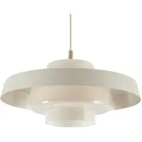 NOLA Hängeleuchte Rico, beige, Ø 38 cm, Metall/Glas