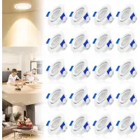 LILIIN Ultraflacher LED‑Einbaustrahler 5W, Kaltweiß 6000‑6500K, 450lm 230V, nicht dimmbar Einbauleuchte für Wohn‑ und Gewerberäume
