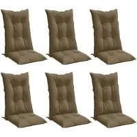 Syfax Hochlehner-Auflagen 6 Stk. Melange Taupe 120x50x7 cm Stoff