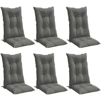 Syfax Hochlehner-Auflagen 6 Stk. Melange Dunkelgrau 120x50x7 cm Stoff