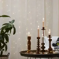 Star Trading LED Lichtervorhang Tautropfen - 100 warmweiße LED - 1m x 1m - 10x silberner Draht - Trafo - Innen