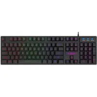HAC24 RGB LED Gaming QWERTZ Tastatur Schwarz USB Keyboard Beleuchtet Deutsches Layout