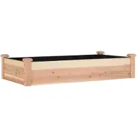Merkloos Rechteckiges erhöhtes Pflanzbeet aus Holz ohne Boden 120 x 60 x 25 cm