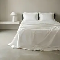 OEM Bettwäsche-Set Doppelbett 100% Baumwolle 300 TC Spannbettlaken 180x200 cm Weiß