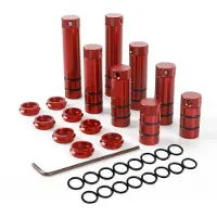 Dripio 8er-Pack Werkbankhunde 20 mm, Aluminium, rot, höhenverstellbar