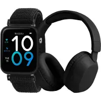 Tikkers Smart Series 13 TKS13-0033-SET Smartwatch und Kopfhörer-Set leicht zu lösen Stoffband Schwarz
